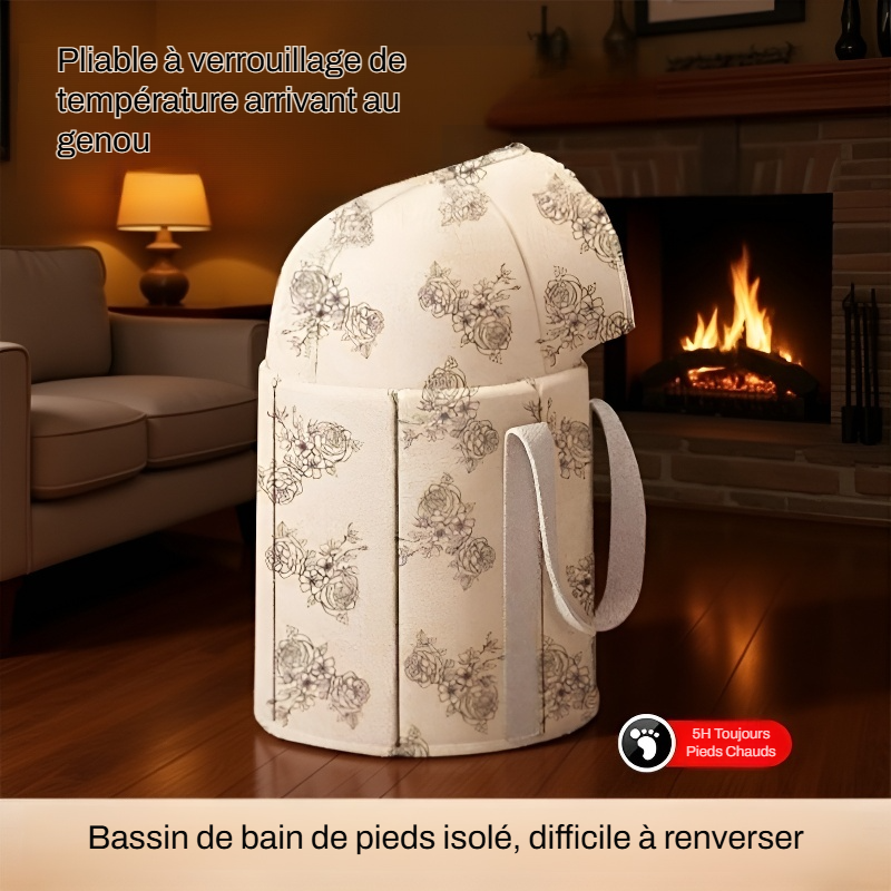 Seau de bain de pieds pliable et isolant