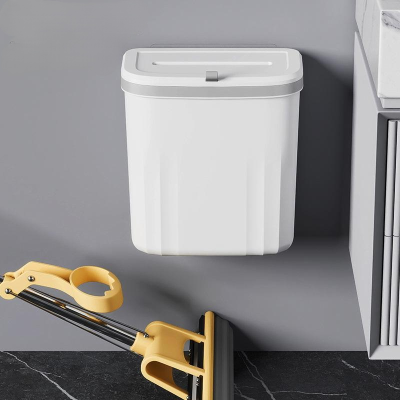  ถังขยะติดผนังสำหรับห้องครัวและห้องน้ำ มีฝาปิด ประหยัดพื้นที่