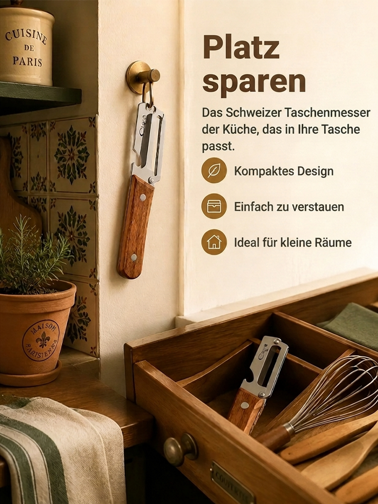 Neuer multifunktionaler Sparschäler mit Holzgriff Capybara