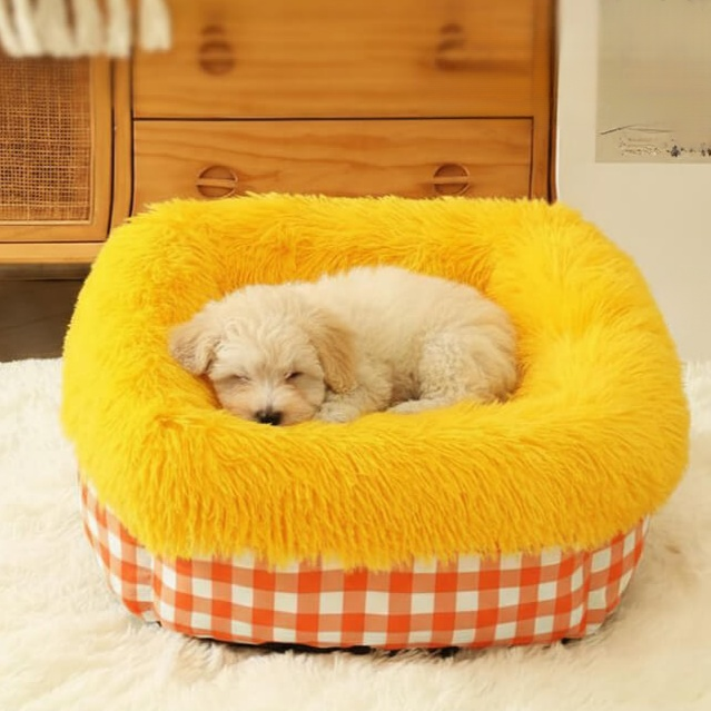 Extra tiefes Plüsch-Haustierbett