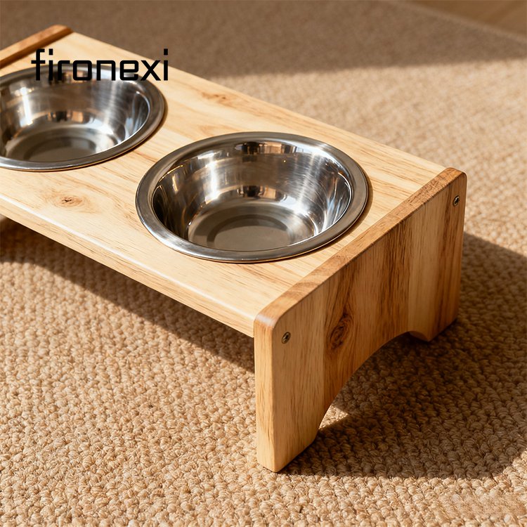 ชั้นวางชามใส่อาหารสัตว์เลี้ยงไม้ เหมาะสำหรับสัตว์เลี้ยงทุกชนิด