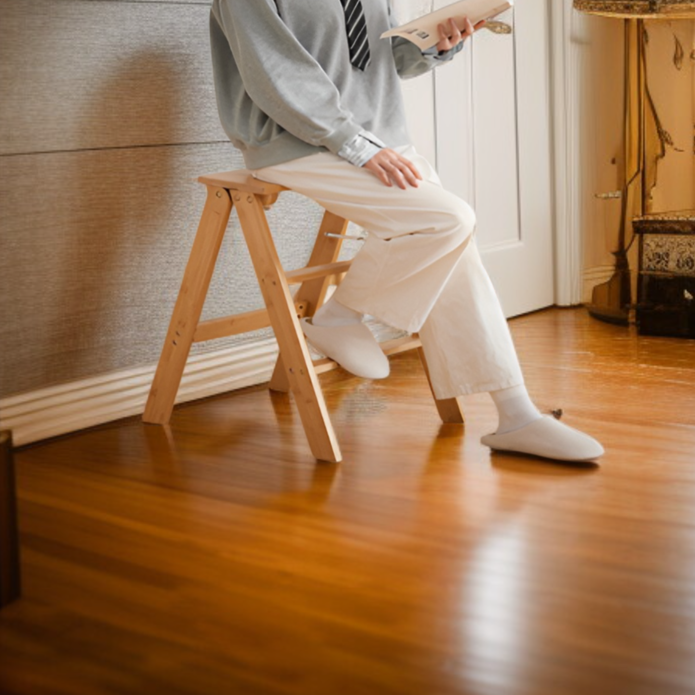 Taburete de madera maciza para el hogar