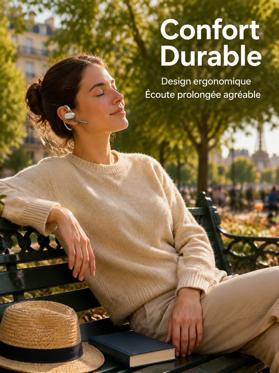 Oreillette Bluetooth pivotante multi-angle, à accrocher à l'oreille