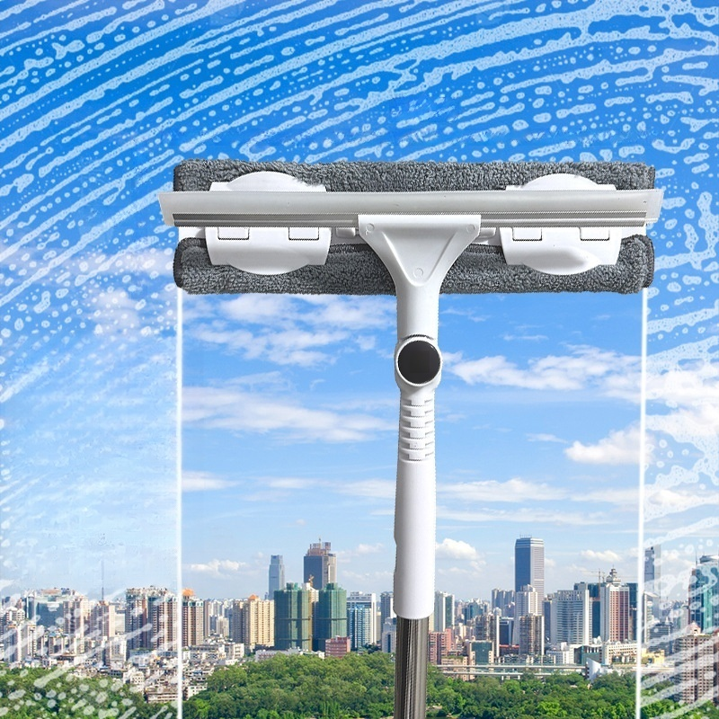 HighRise Window Cleaner Mop DoubleSided Extended Pole Household Multifunction