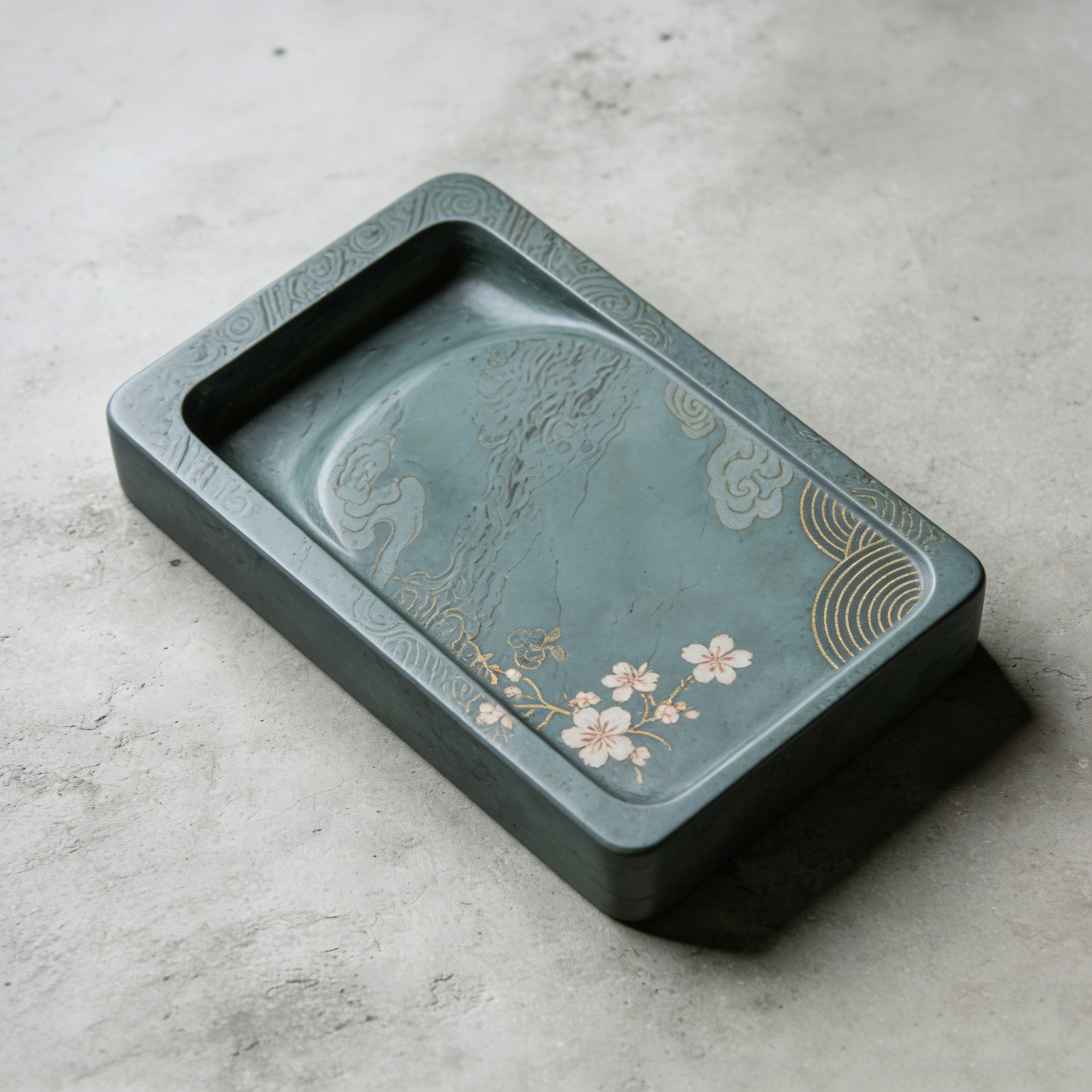 書道用高品質硯台2点セットの全体写真