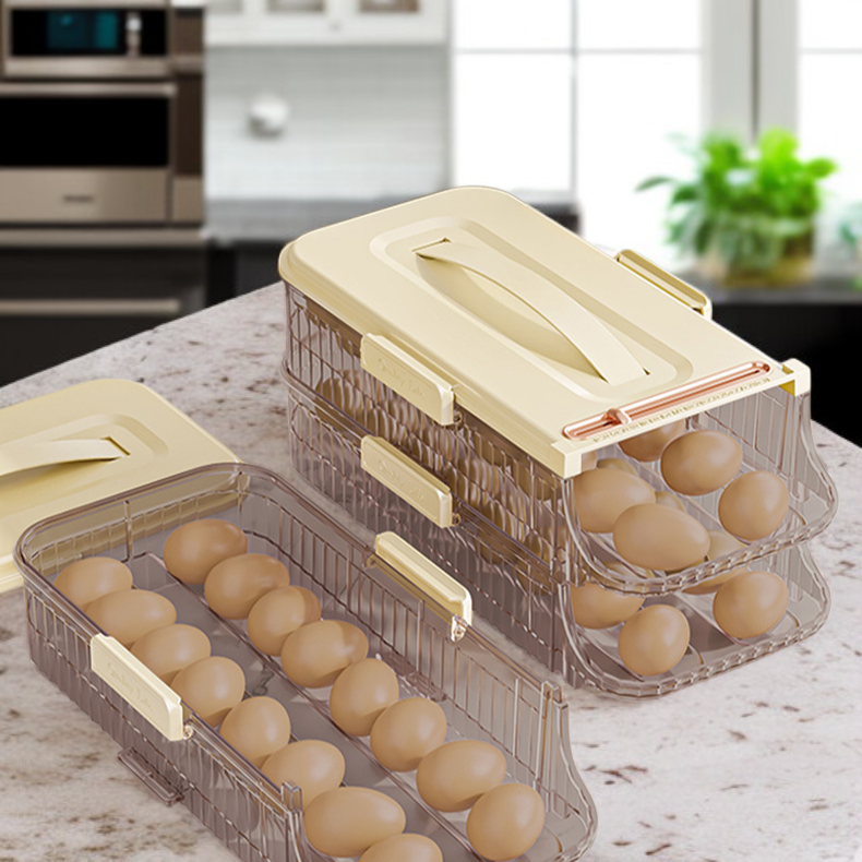 Kuchenny pojemnik na jajka do lodówki, obrotowy stojak na jajka