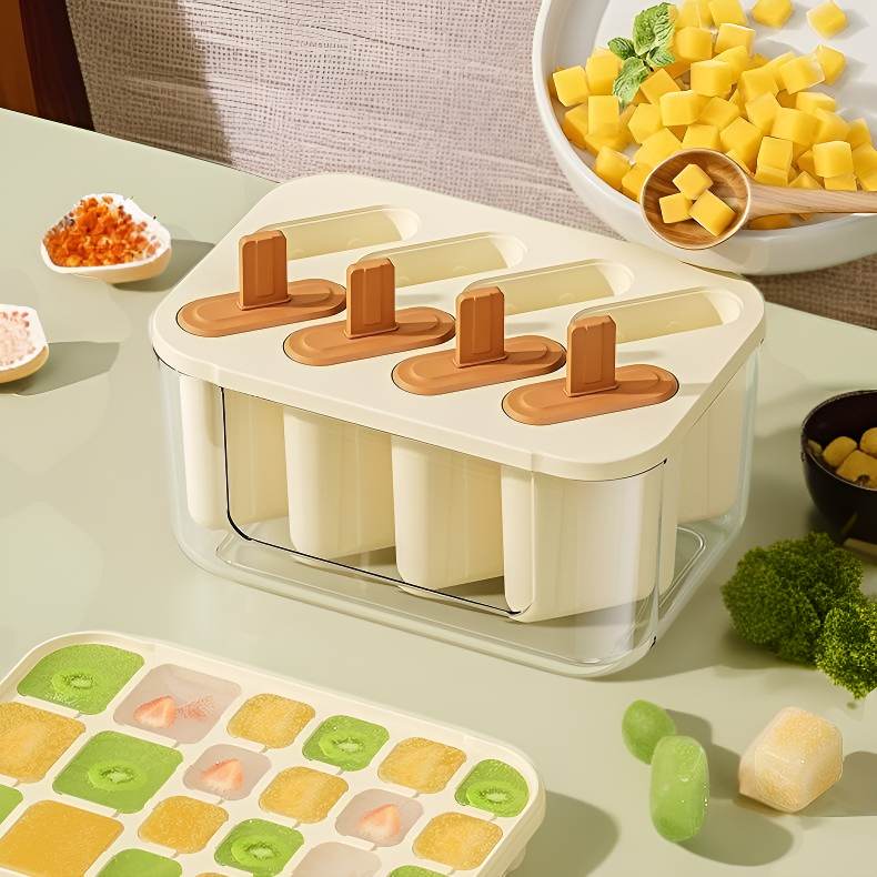 家庭用シリコンアイスクリームモールド 蓋付きアイストレー