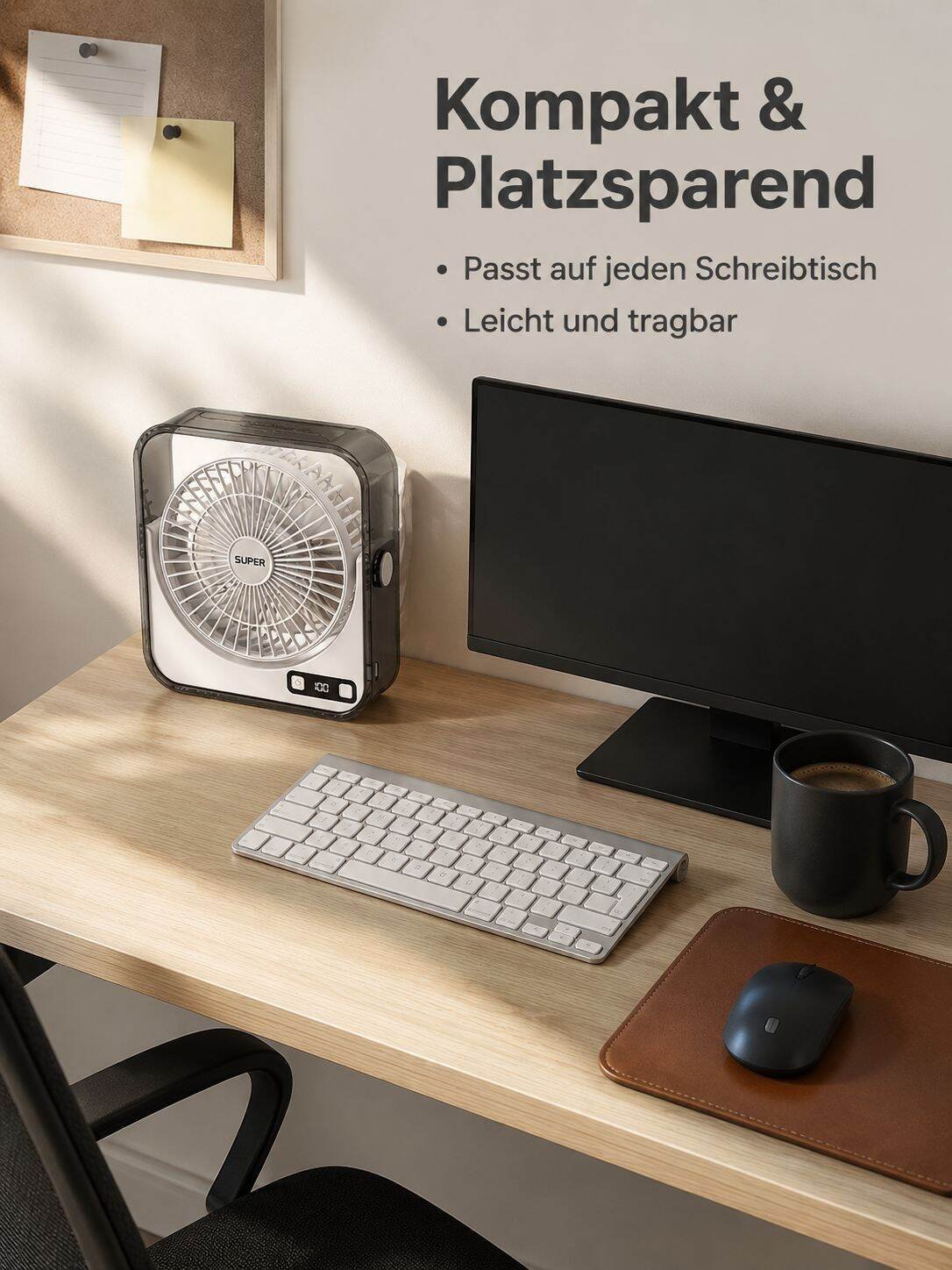 Kompakter Tisch-Luftkühlungsventilator