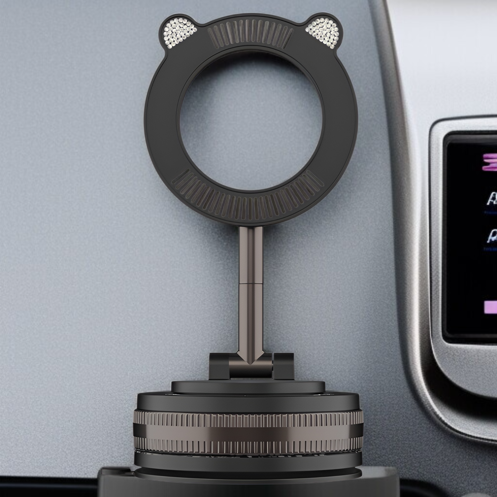 Cross-border new vacuum suction cup car magnetic bracket car navigation dedicated car supplies black