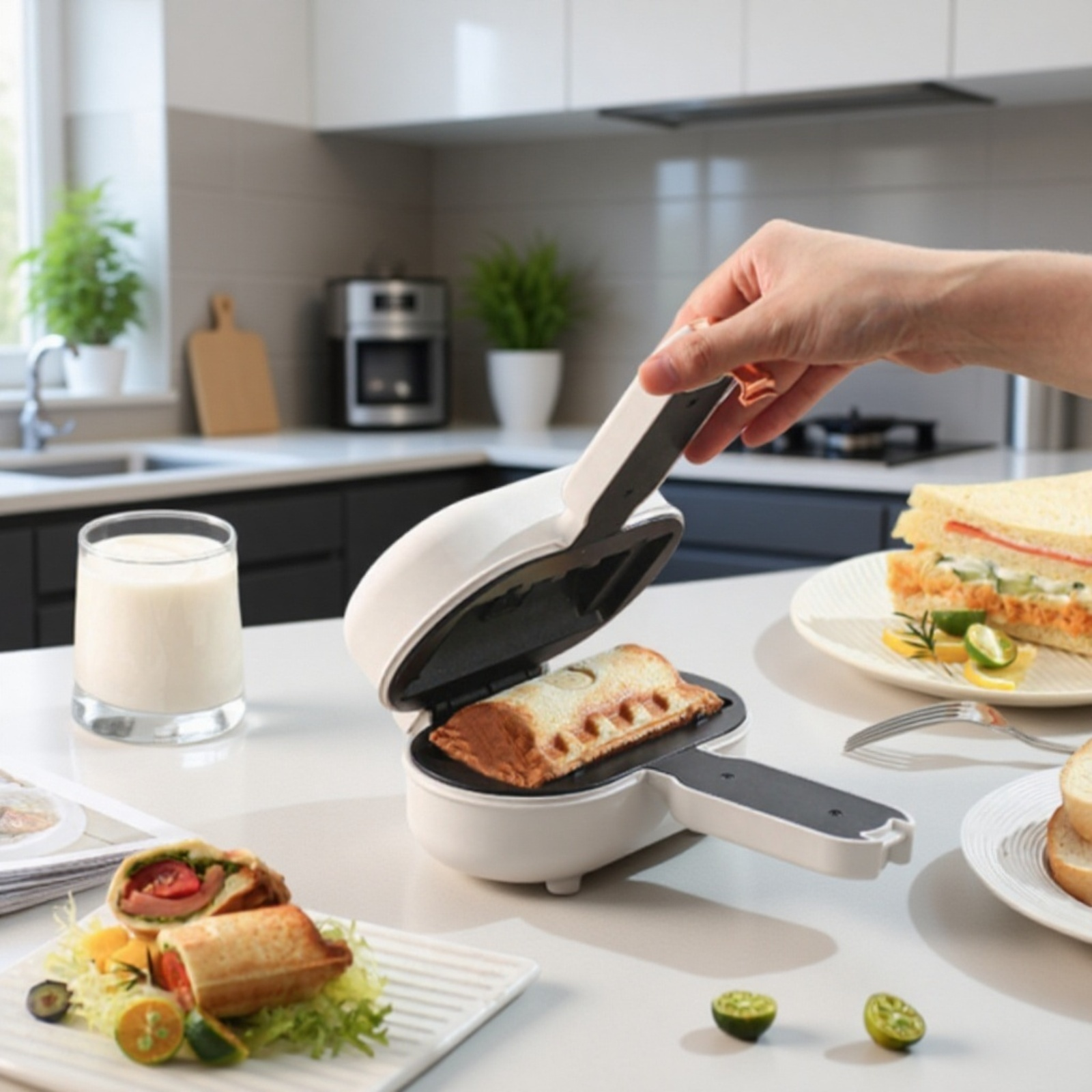 Home Mini Hot Press Sandwich Toast Toaster