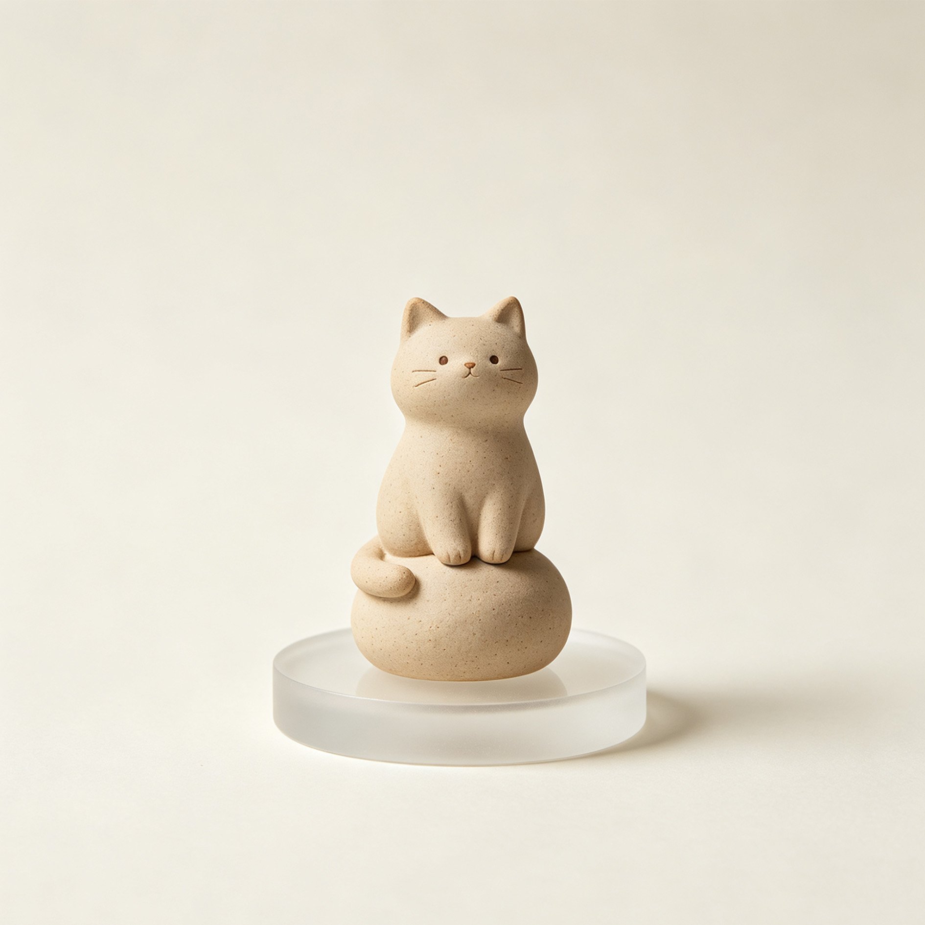 雲の形をした子猫の置物 全体像