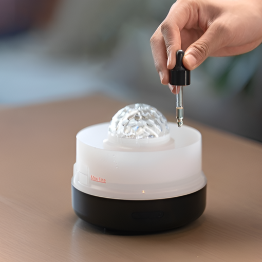Multifunctional Star Projector Aroma Diffuser, USB Powered, 7-Color Ambient Humidifier