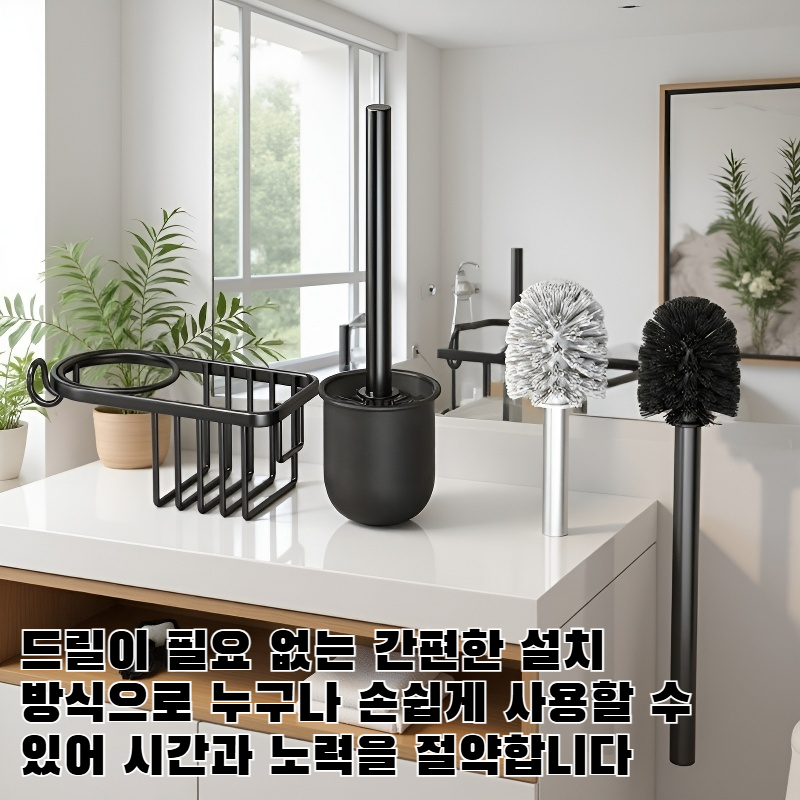 사각지대 없는 드릴 없는 변기 브러시