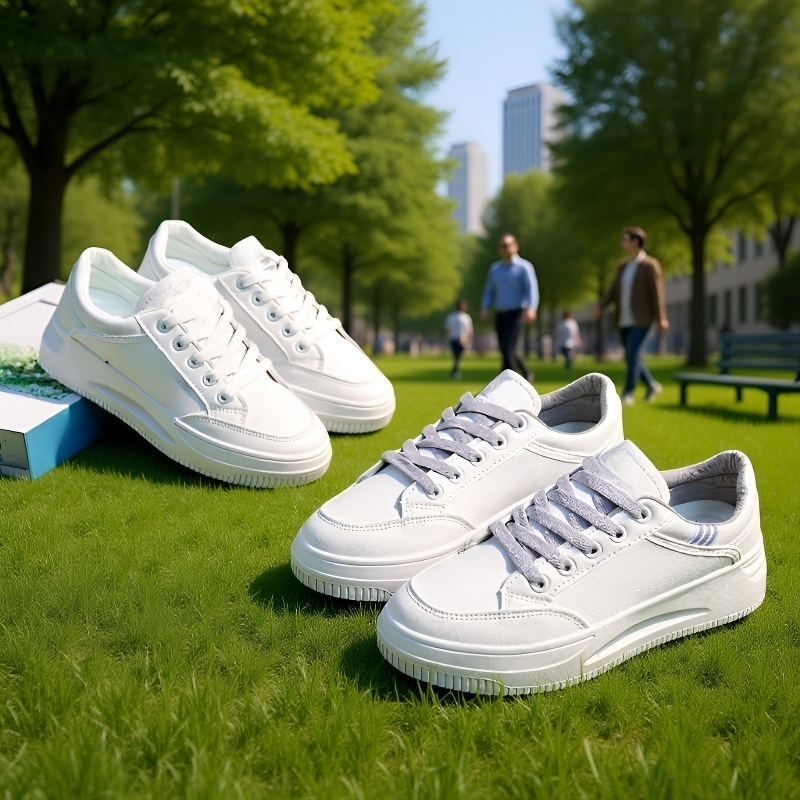 通気性に優れたソフトソールの身長アップスニーカー（白）