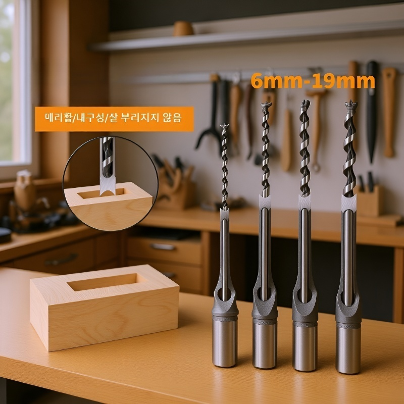 목공용 사각홀 드릴 세트