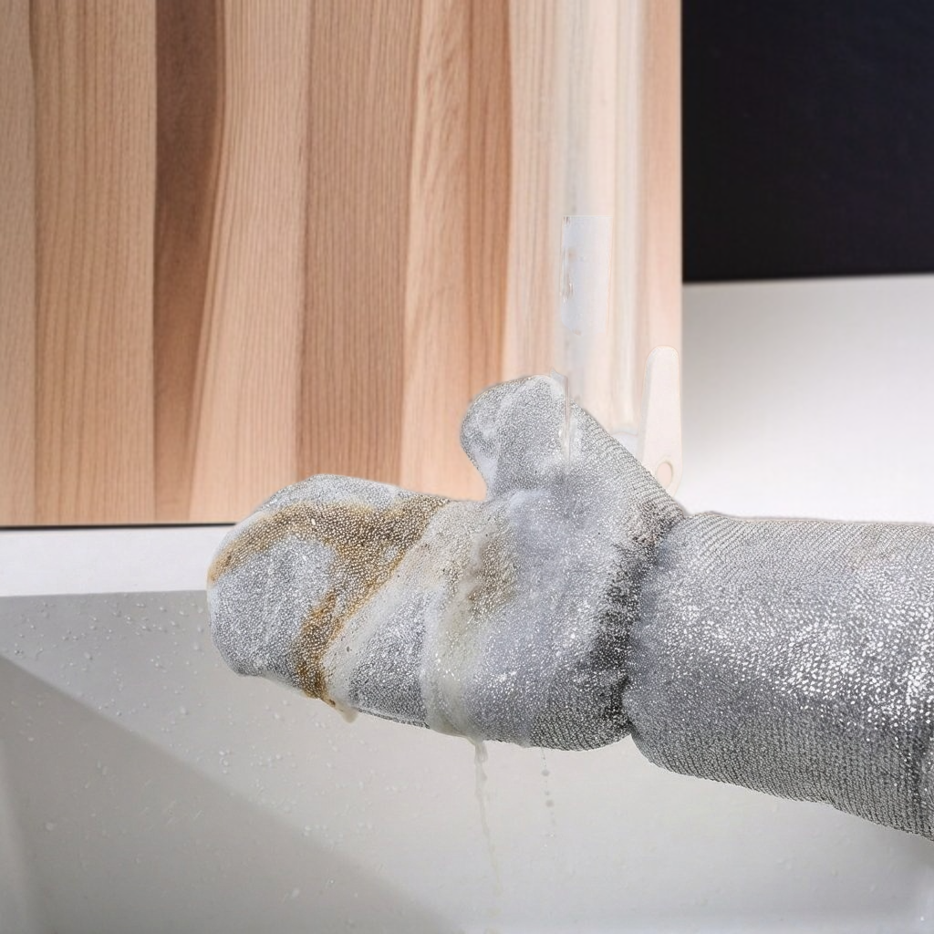 두꺼운 내열강선 청소 장갑