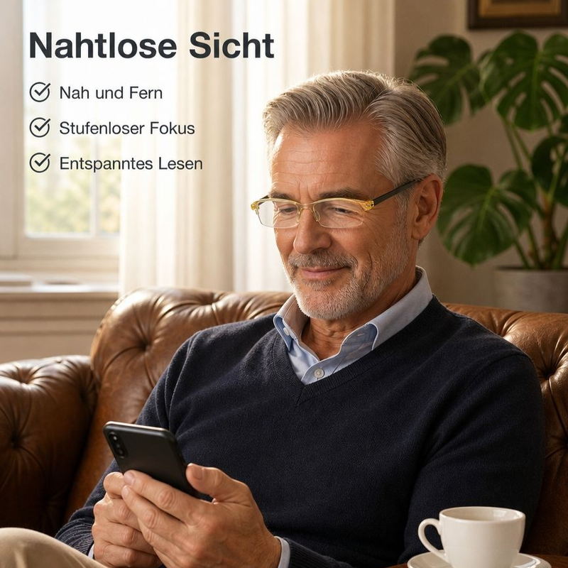 Herren Intelligente Zoom Lesebrille mit gelben Gläsern und Blaulichtschutz, modisch und bequem