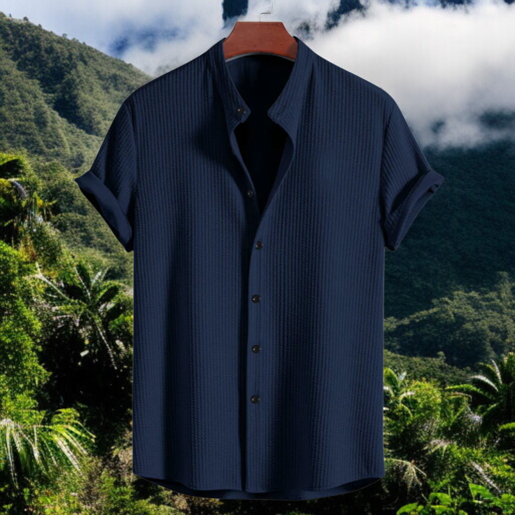 夏のメンズ半袖シャツ 無地 メンズ半袖トップス メンズシャツ