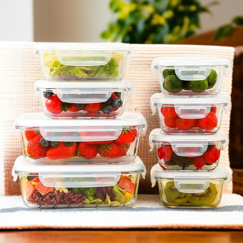 대용량 뚜껑 유리 도시락