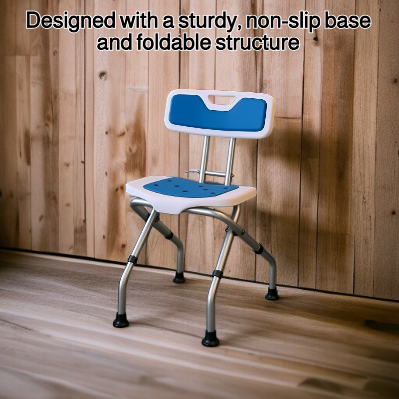 Foldable non-slip shower chair for the elderly