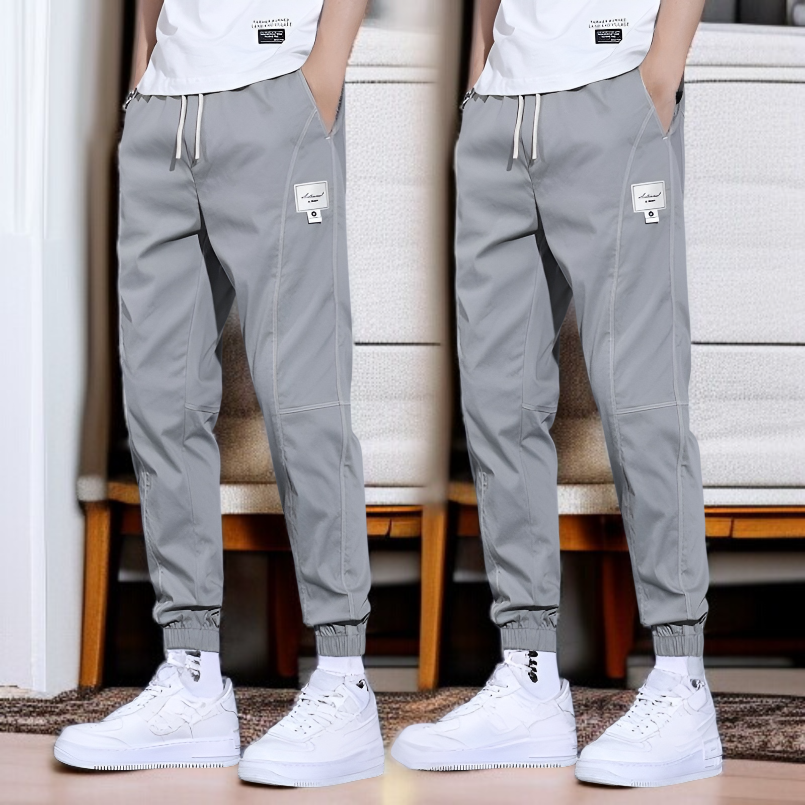 メンズカジュアルパンツ春と秋メンズパンツゆったり夏オーバーオールメンズパンツメンズハーレムパンツハンサム個性パンツ