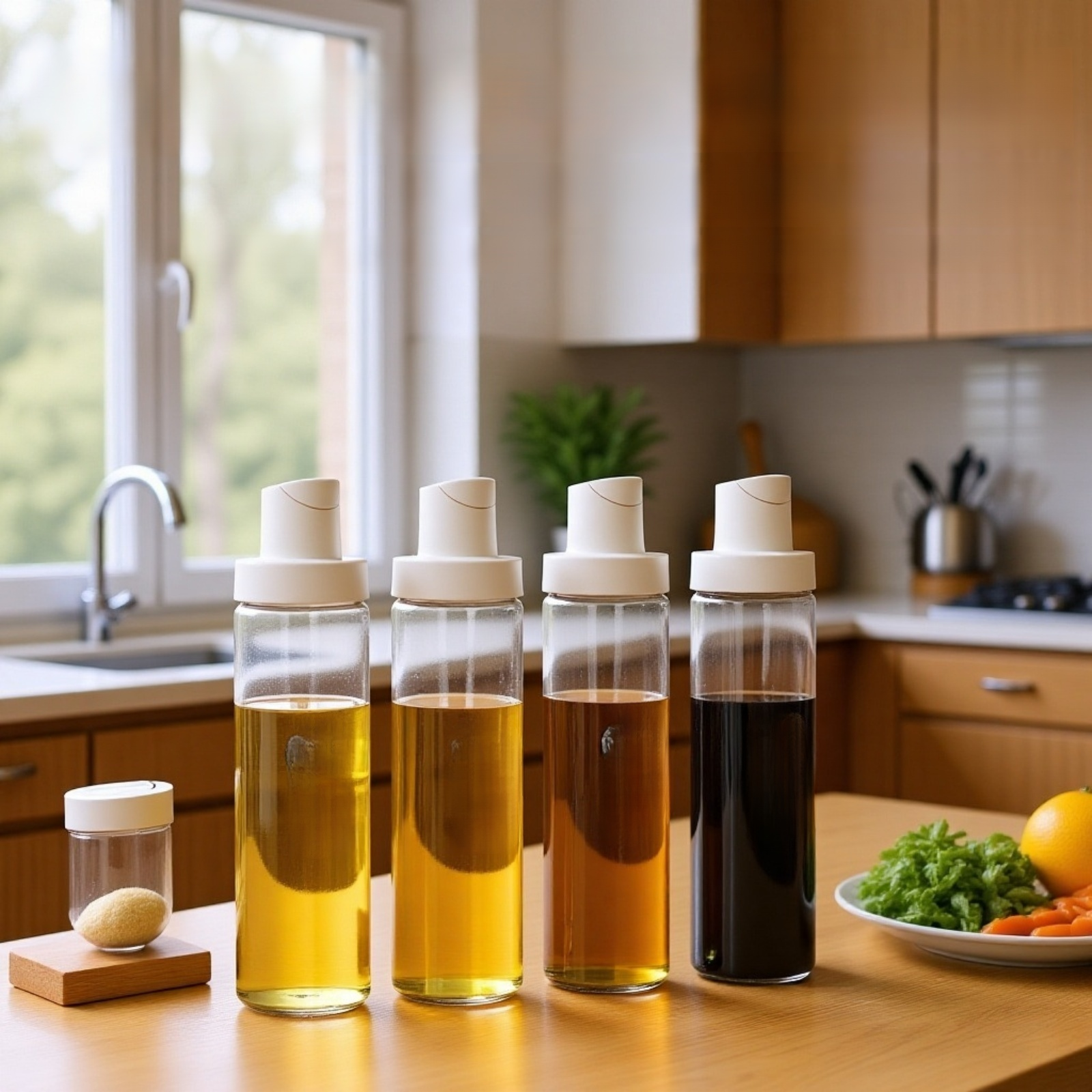 زجاجة توابل شفافة سهلة التنظيف