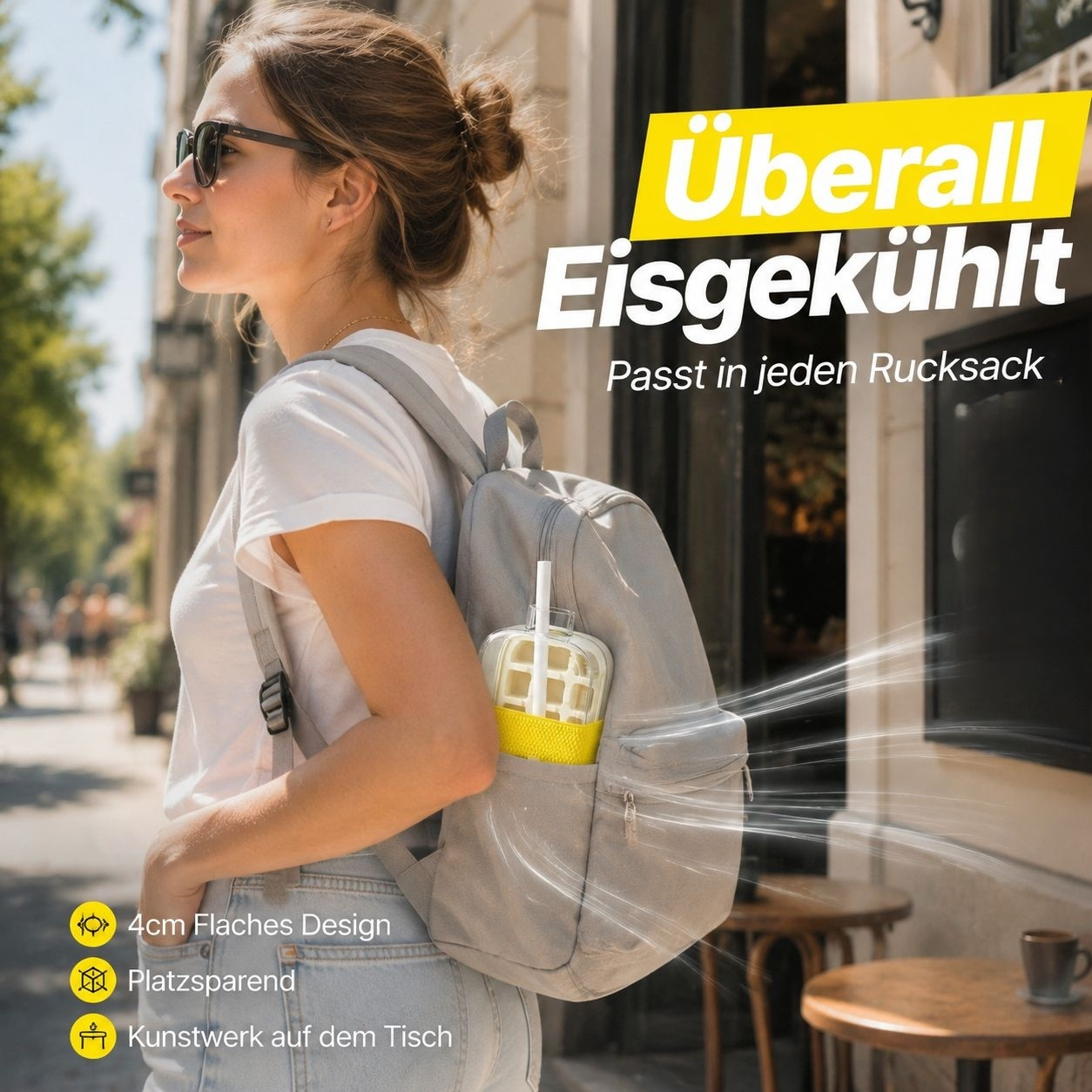 Eiswürfelform mit Pressbefüllung und Wasserkaraffe, Haushalts-Eiswürfelbereiter
