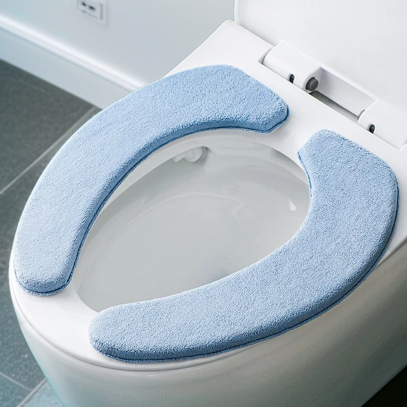 Weicher Plüsch-Toilettensitzbezug, winterfest, abnehmbar, klebend und wasserdicht