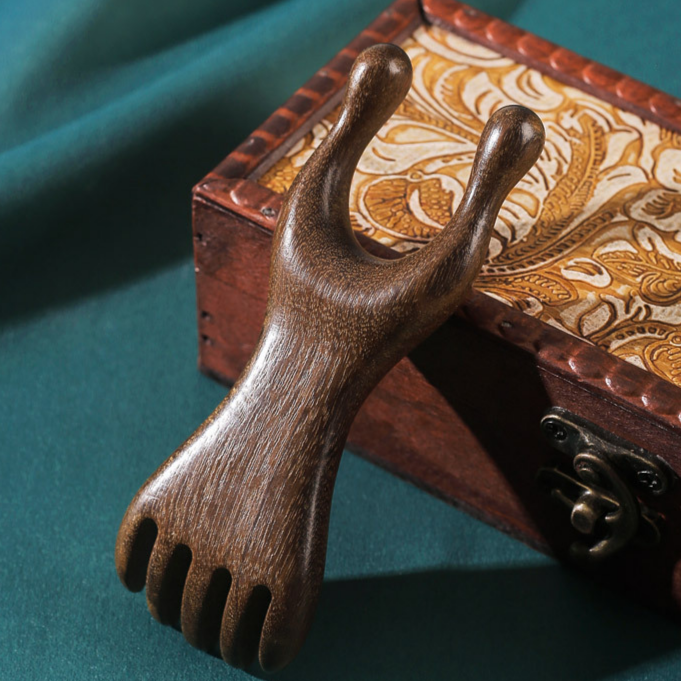 檀木五爪經絡按摩梳子 升級美鼻護眼利器