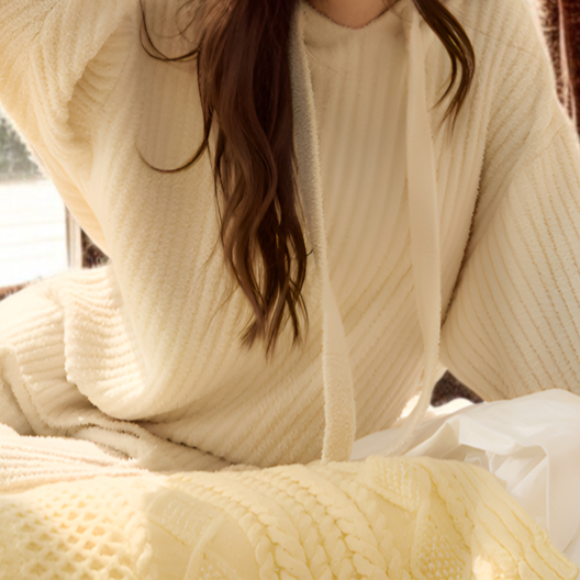 冬用もこもこパジャマセット レディース 厚手フード付き長袖 かわいい ゆったり 保温