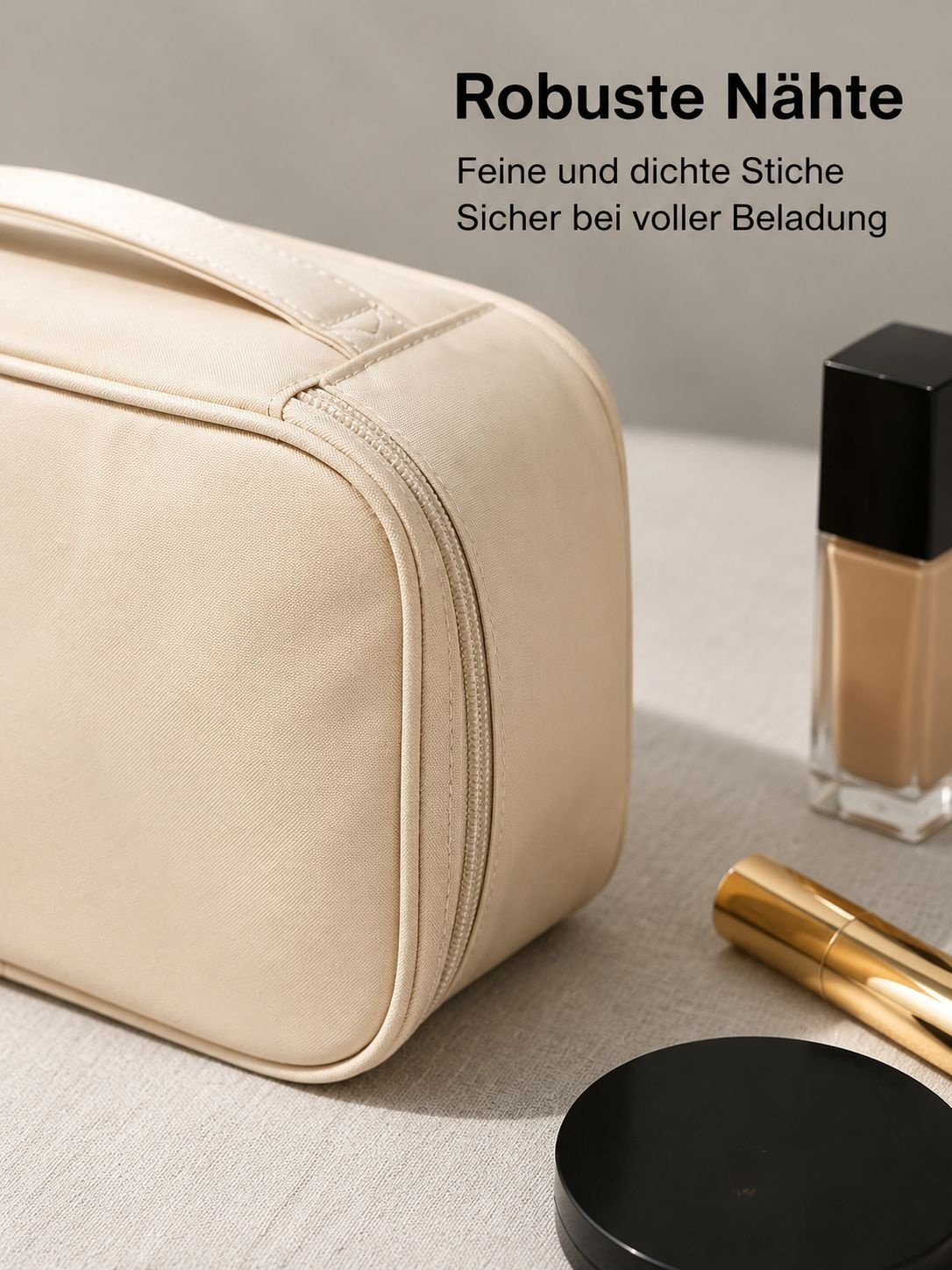 Kosmetiktasche mit Reißverschluss und Tragegriff