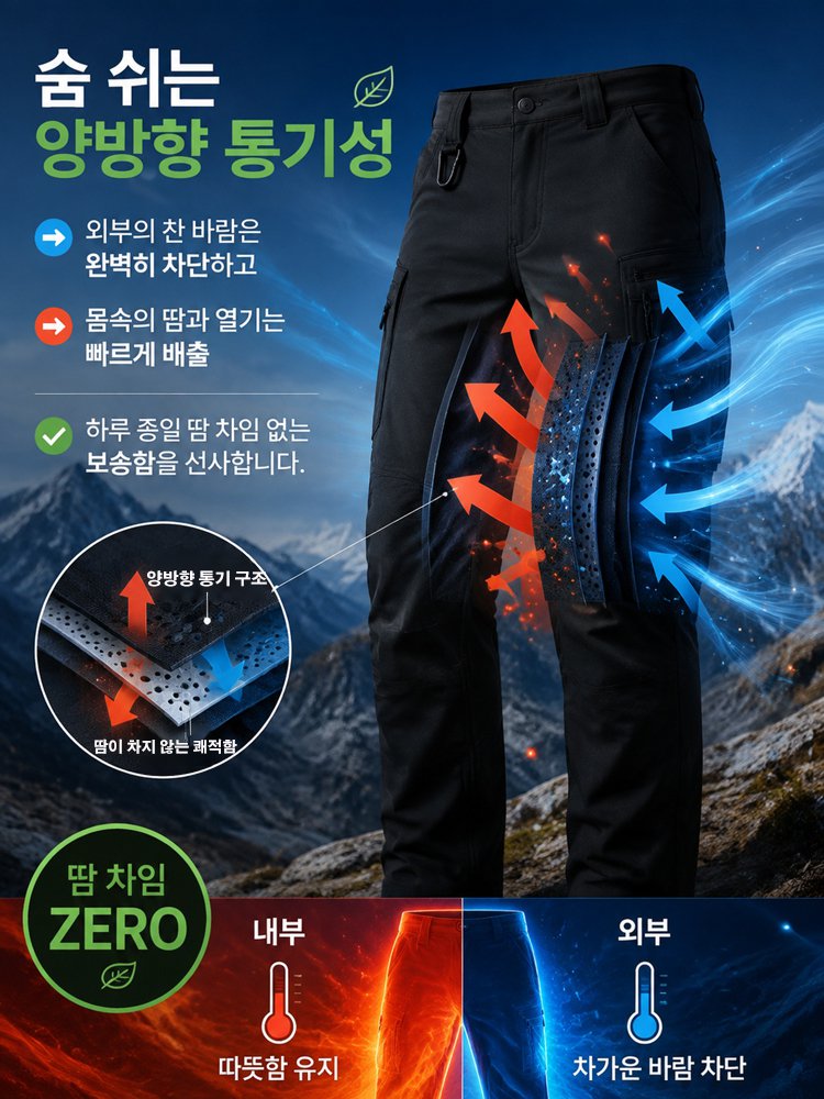 슬림핏 전술 강화 내구성 팬츠