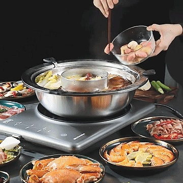 스테인리스강 분리형 회전 승강식 샤브냄비