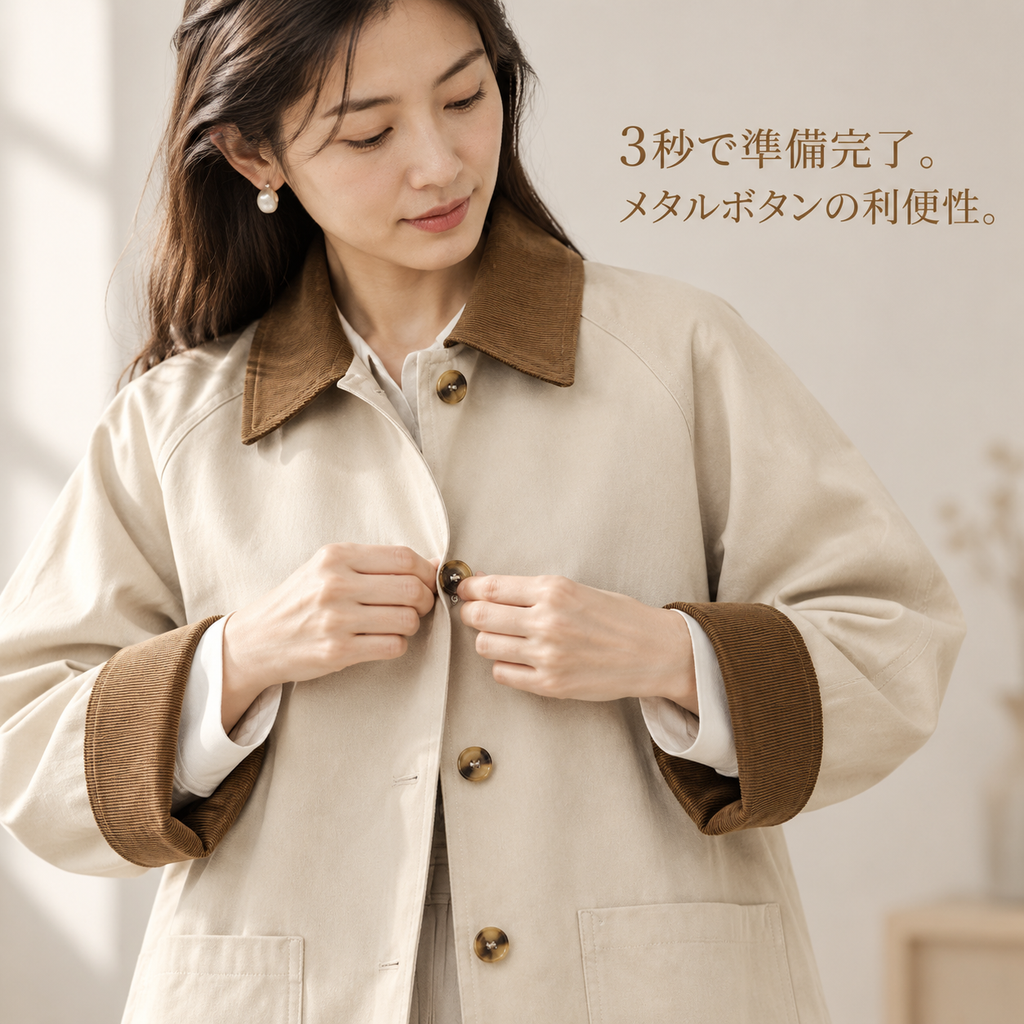 春秋新作 日本風レディースカーキトレンチコート