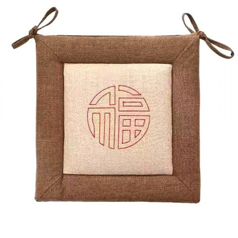 Detachable Washable Simple Linen Chair Cushion, Thickened and Breathable Seat Pad