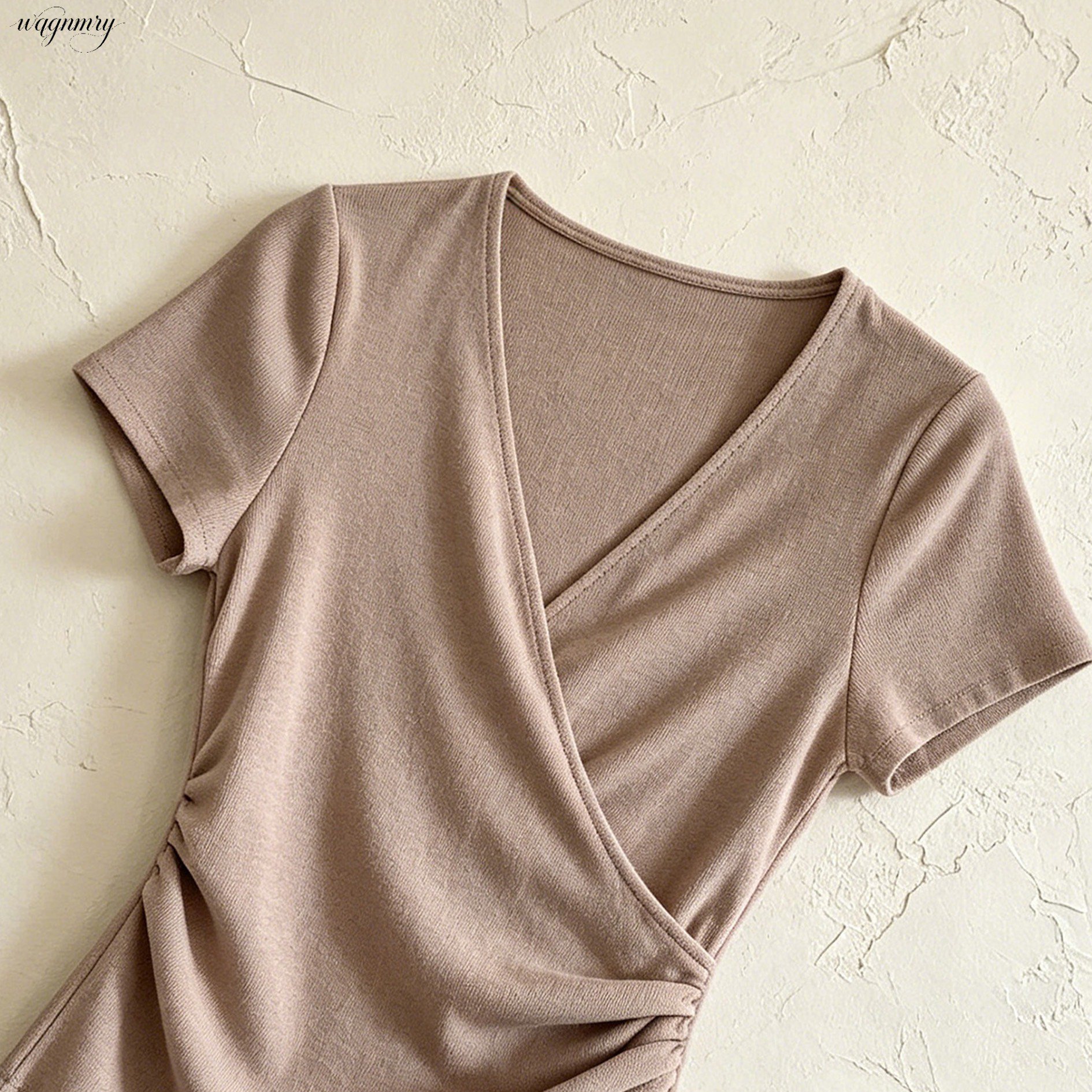 クロスVネックニットTシャツ