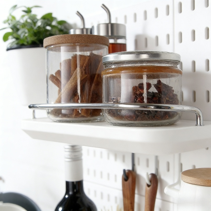 廚房牆面壁掛收納架，免打孔白色組合置物架