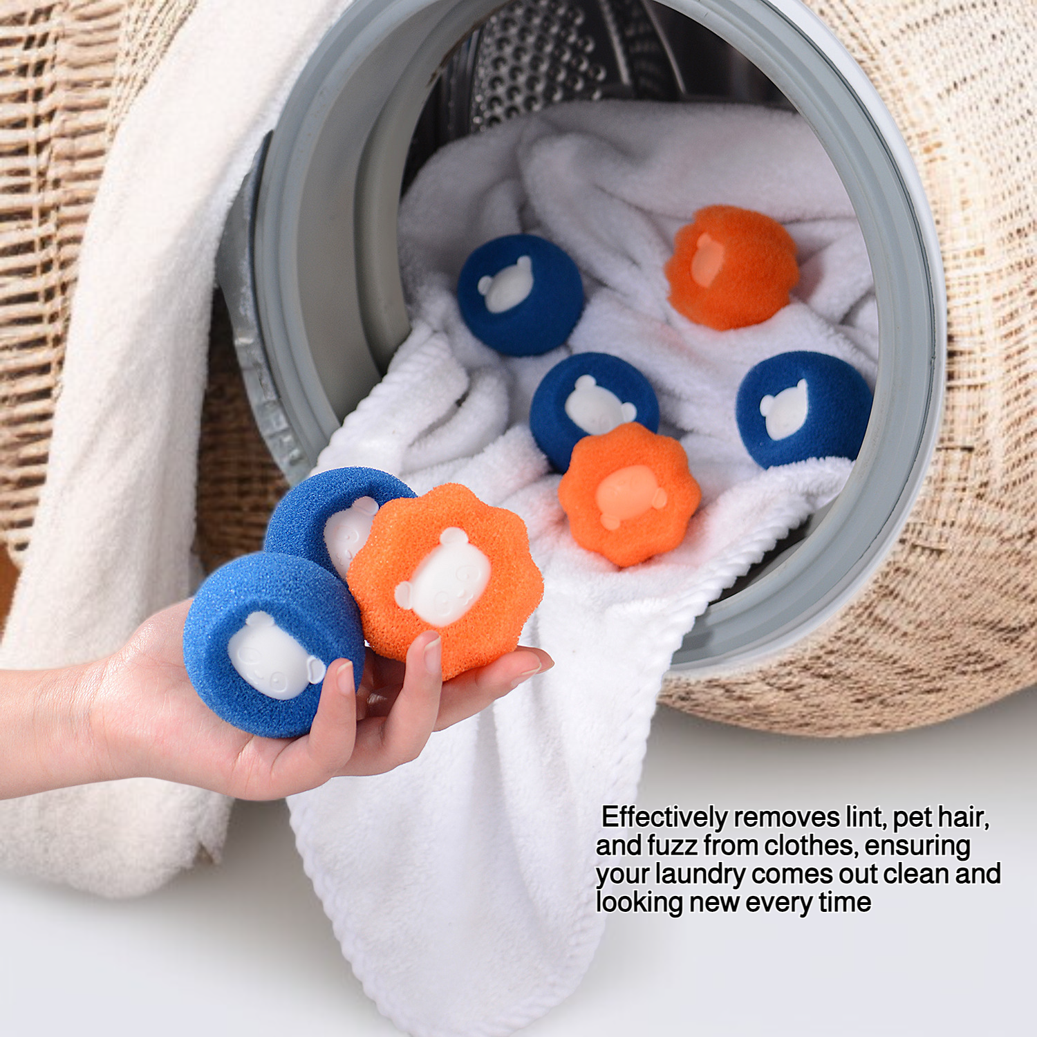 Lint roller, laundry ball, stain remover, anti-tangling lint remover for washing machines