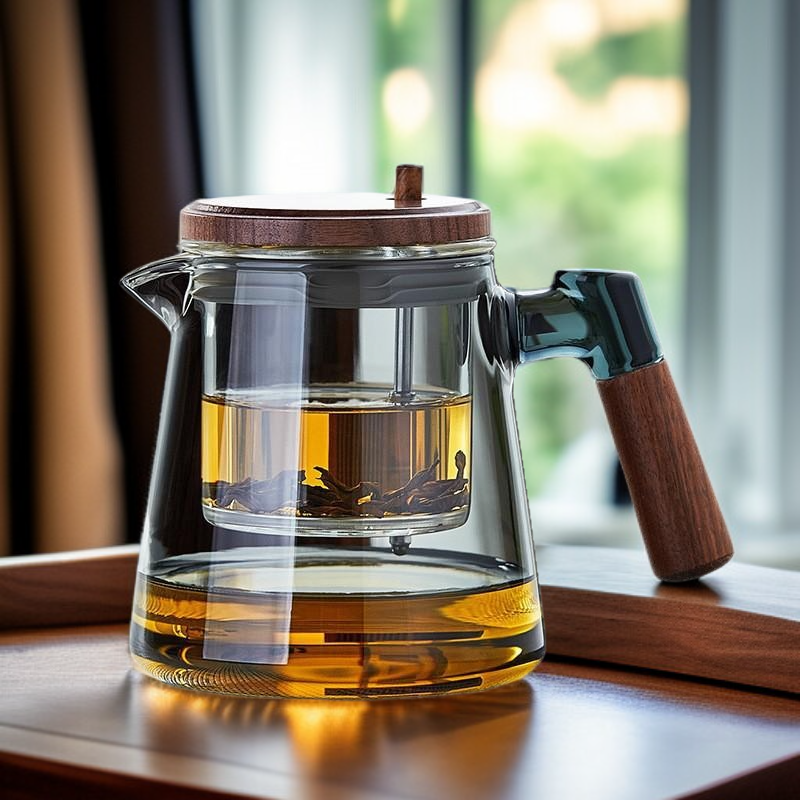 New style tea water separator glass teapot