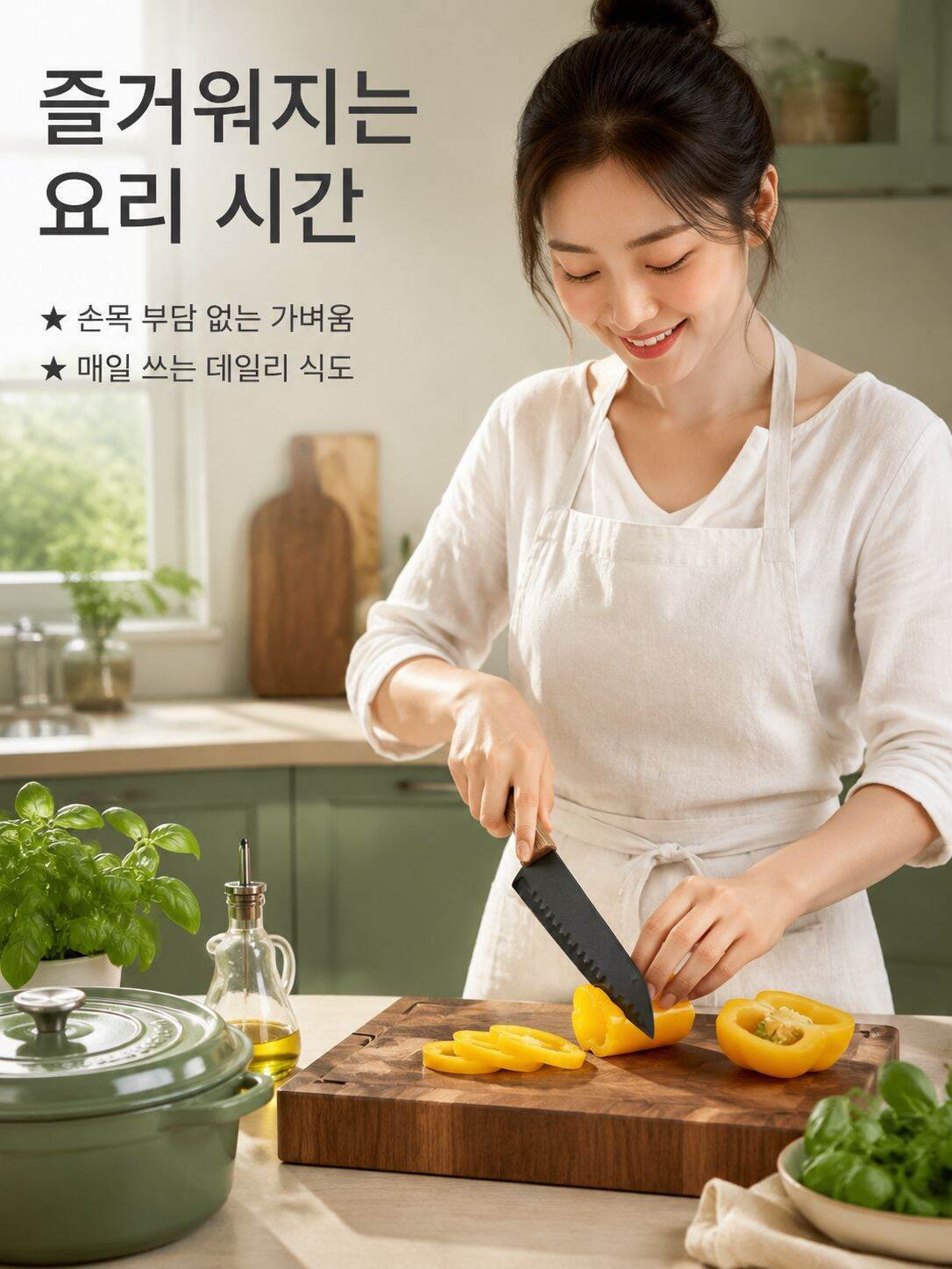 날카롭고 손이 피로하지 않은 칼집이 있는 주방칼