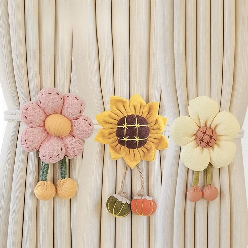 Floral curtain tiebacks