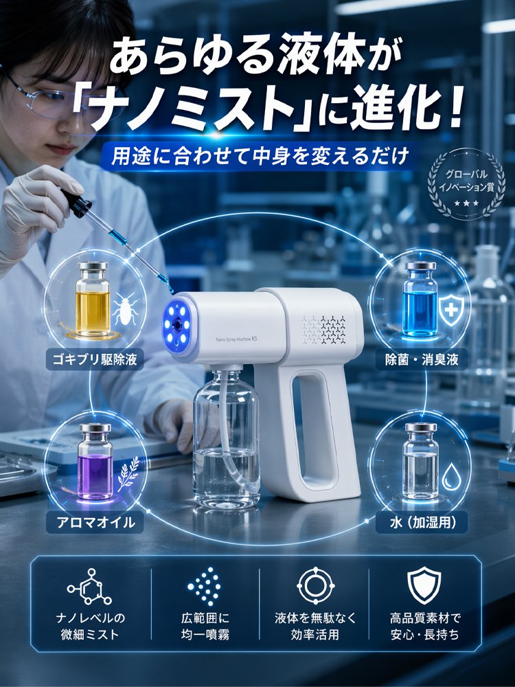 【ブルーライト除菌】ナノレベル除菌ミストスプレー