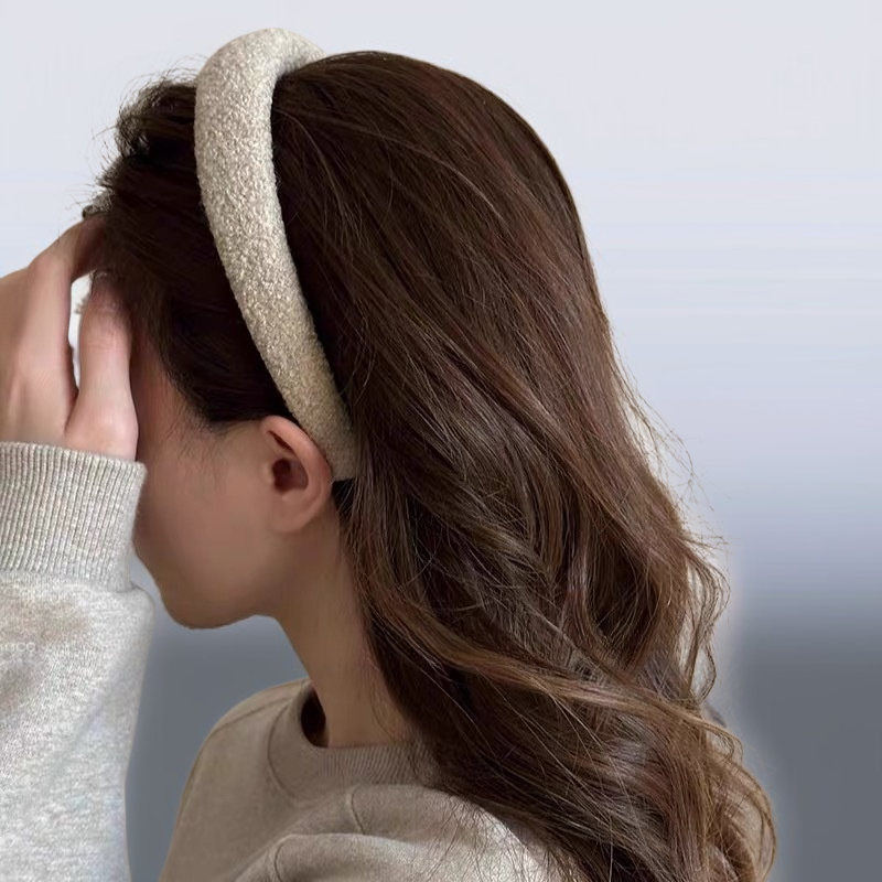 秋冬フレンチレトロカラフルウールハイクラウンヘッドバンド