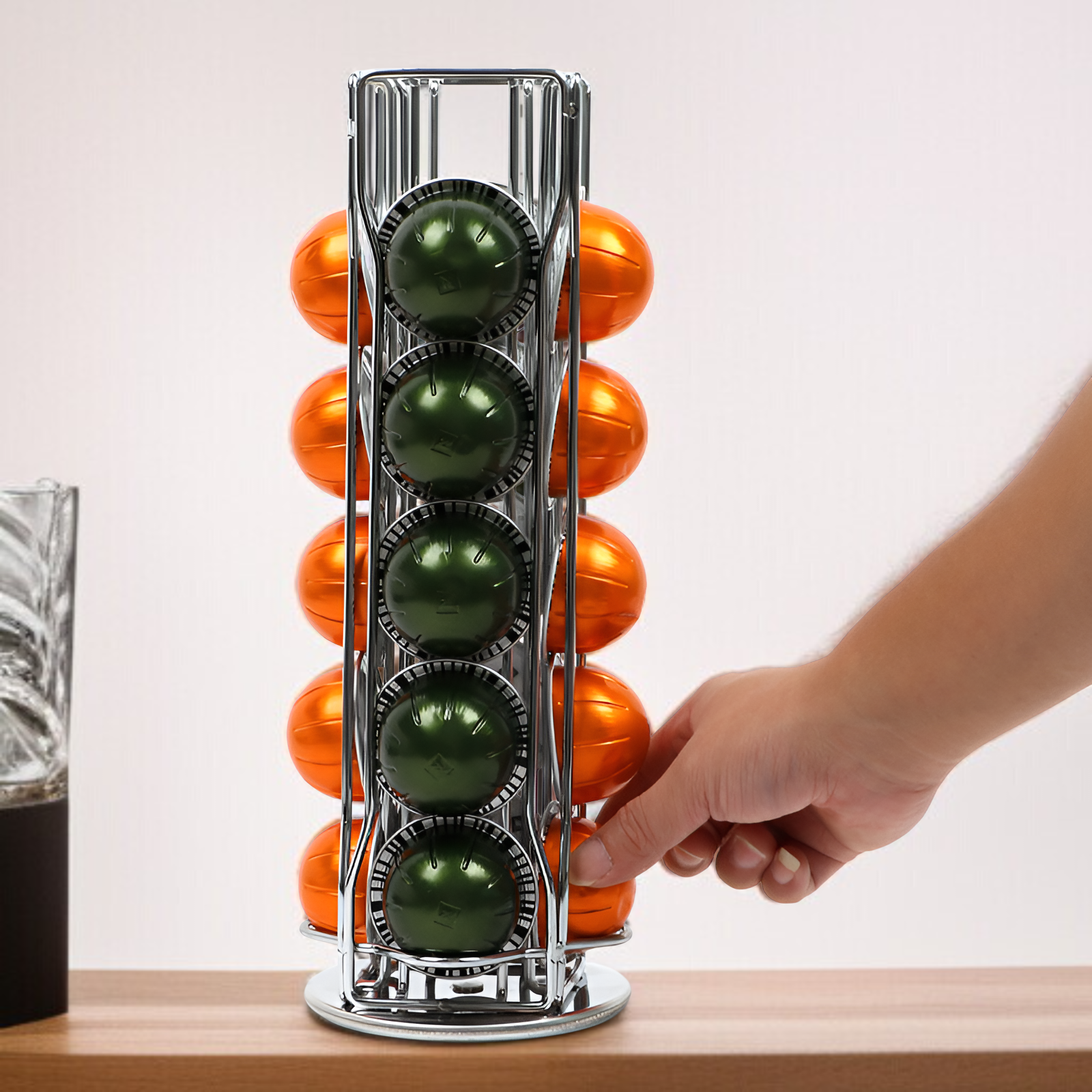 철예 회전 가능한 커피 캡슐 수납대