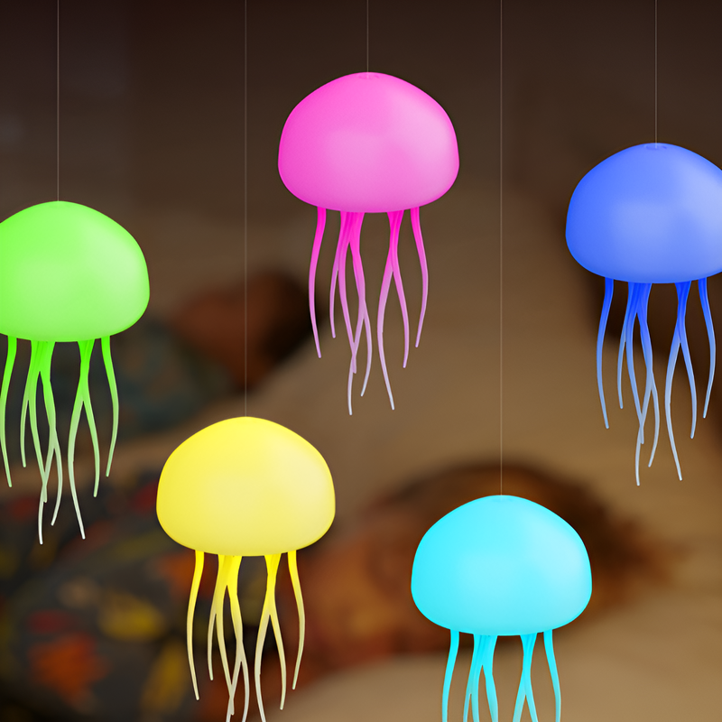 Lámpara de medusa con control de sonido y colores degradados