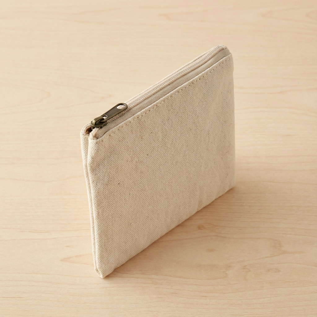 กระเป๋าเหรียญผ้าแคนวาสขนาดกะทัดรัด