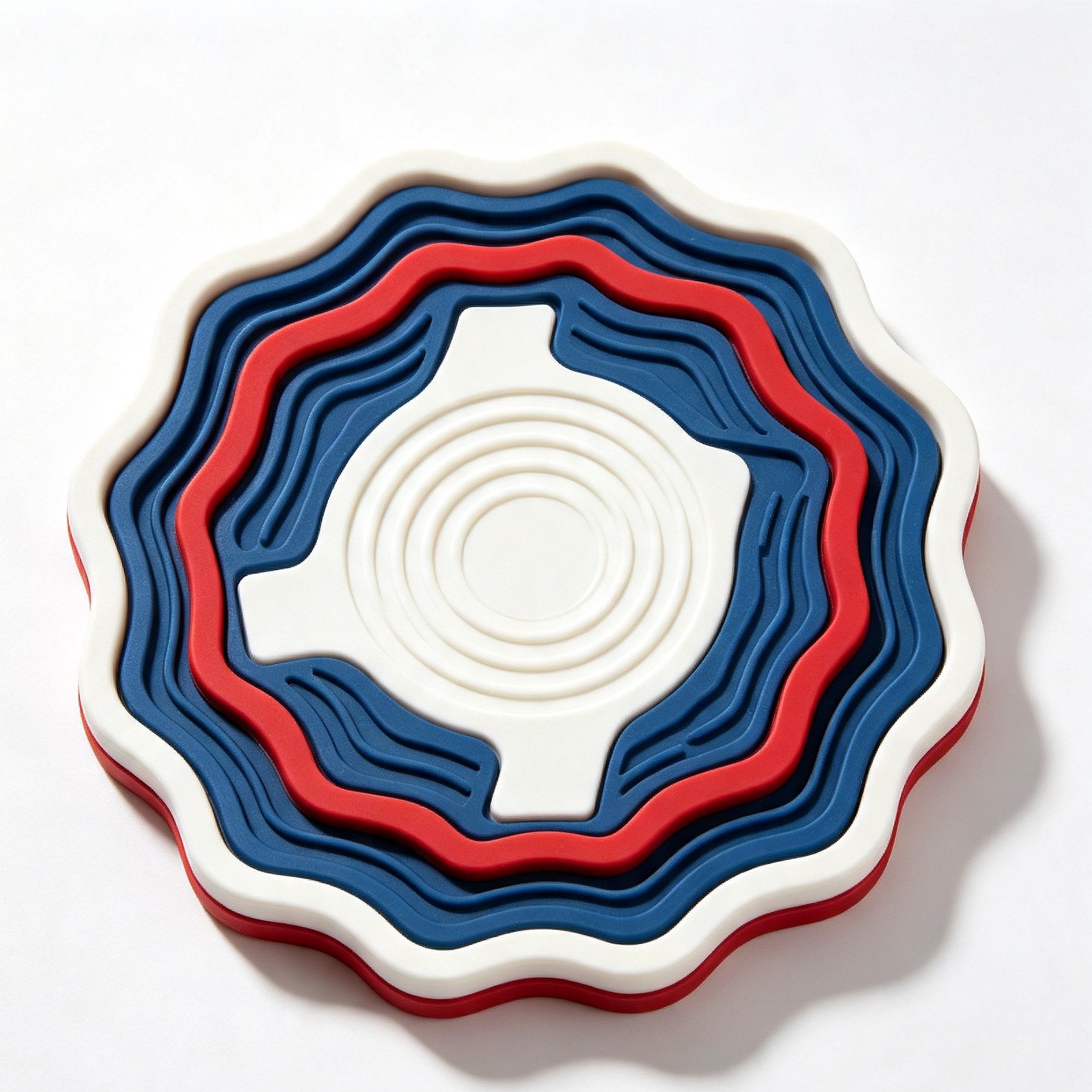 Wave-shaped multi-layer silicone heat insulation pad
