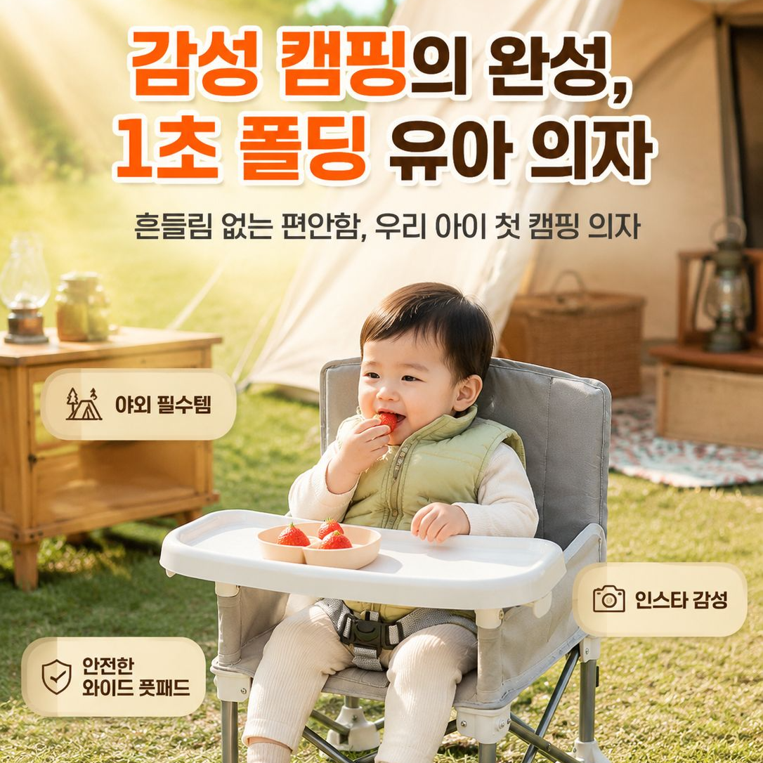 가볍고 휴대하기 쉬운 유아 야외 식사 접이식 다용도 비치체어