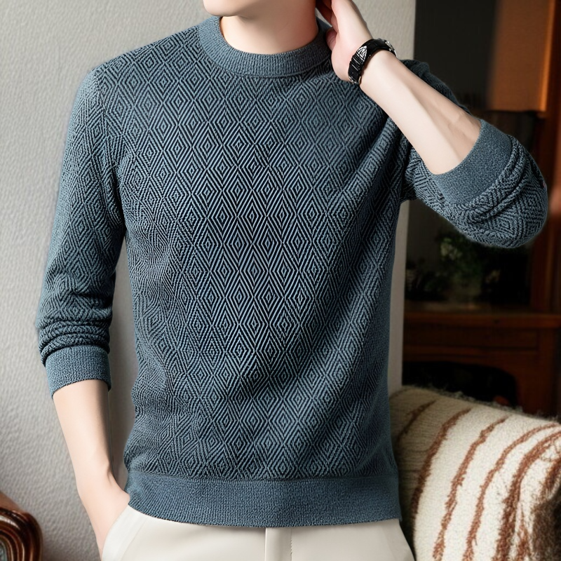 남자 추동 자카드 스웨터 남 기모 니트 레깅스 남자 니트 자카드 니트 레깅스