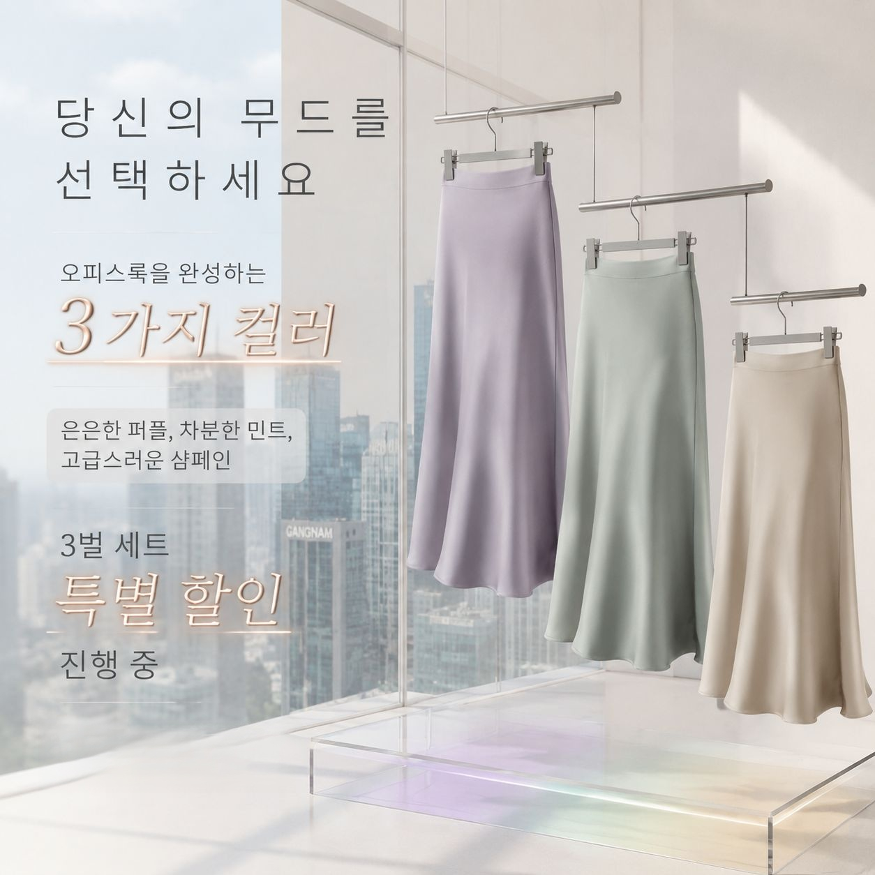 하이웨스트 새틴 머메이드 반신 스커트 여성 춘추 미디움